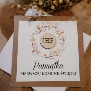 Personalizowana Kartka Komunijna Boho