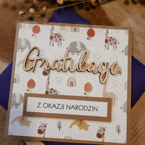 Personalizowana Kartka Gratulacyjna - Zoo